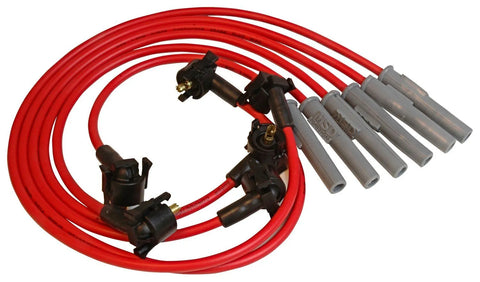 MSD Super Conductor Spark Plug Wire Set, Ford Mustang 3.8L, V6, '94-'98 For use on '94-'98 Ford Mustang 3.8L, V6, Red jacket