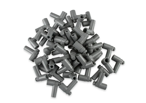 MSD Boots, 90 Degree Nipple, GM HEI, 50EA Spark Plug Boots, 90 Degree with GM HEI Nipple, Gray Silicone, 50EA