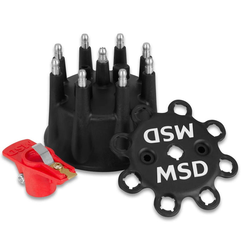 MSD Replacement Cap and Rotor for Pro Mag, Black Replacement Pro Cap Black, 3" terminal to terminal diameter