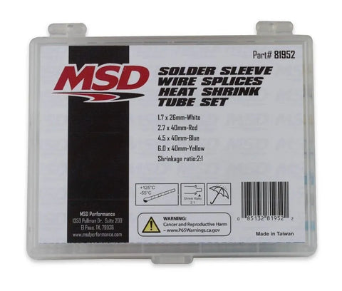 MSD Solder Sleeve Wire Splice Kit 42 Piece Solder Sleeve Splice Heat Shrink Kit, white, red, blue and yellow with 2:1 shrink ratio