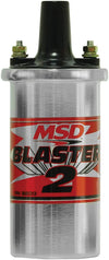 MSD Ignition Coil - Blaster 2 Series - Ballast Resistor - Chrome Universal - Stock-Style Ignition