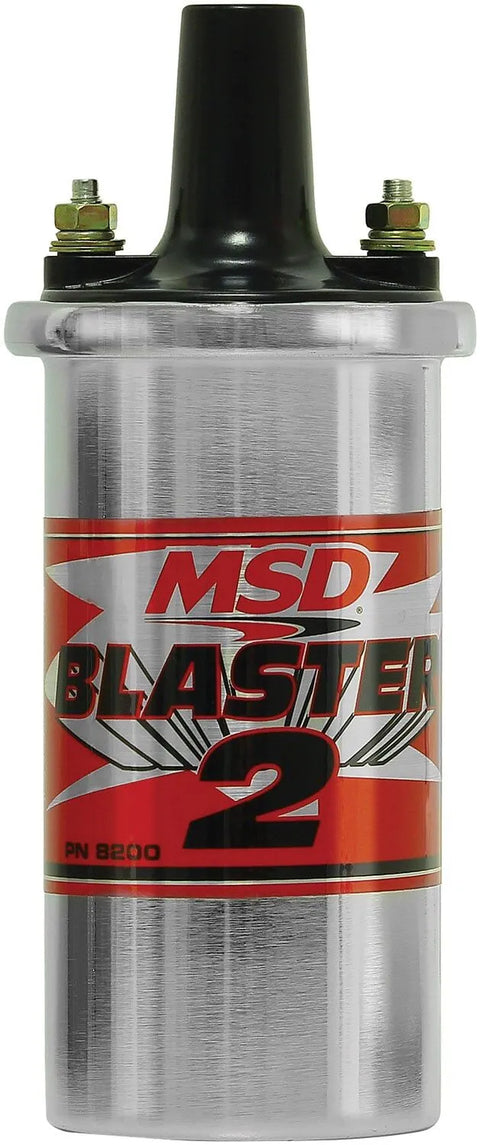MSD Ignition Coil - Blaster 2 Series - Ballast Resistor - Chrome Universal - Stock-Style Ignition