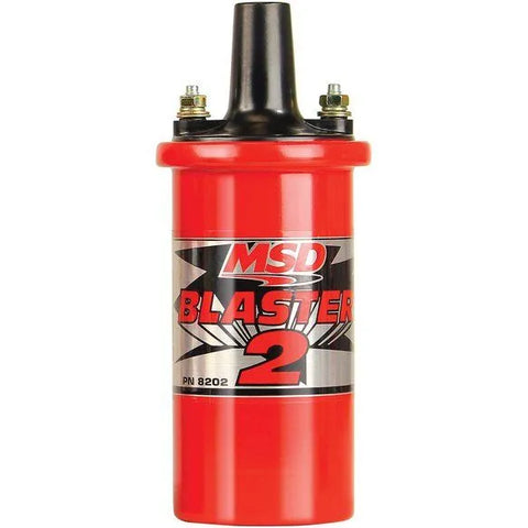MSD Ignition Coil - Blaster 2 - Red Universal - Use with an Ignition Box — fits Jeep Cj Series Cj7 Cj8 Scrambler Ov...