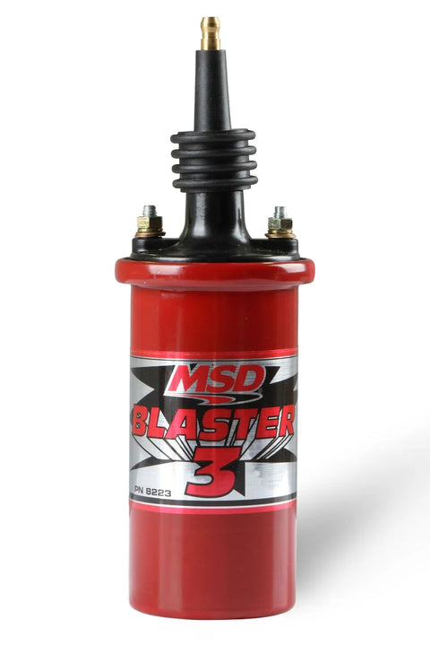 MSD Ignition Coil - Blaster 3 - Extra-Tall Tower Universal - Use with Ignition Box - 90 Degree Terminal and Boot In...