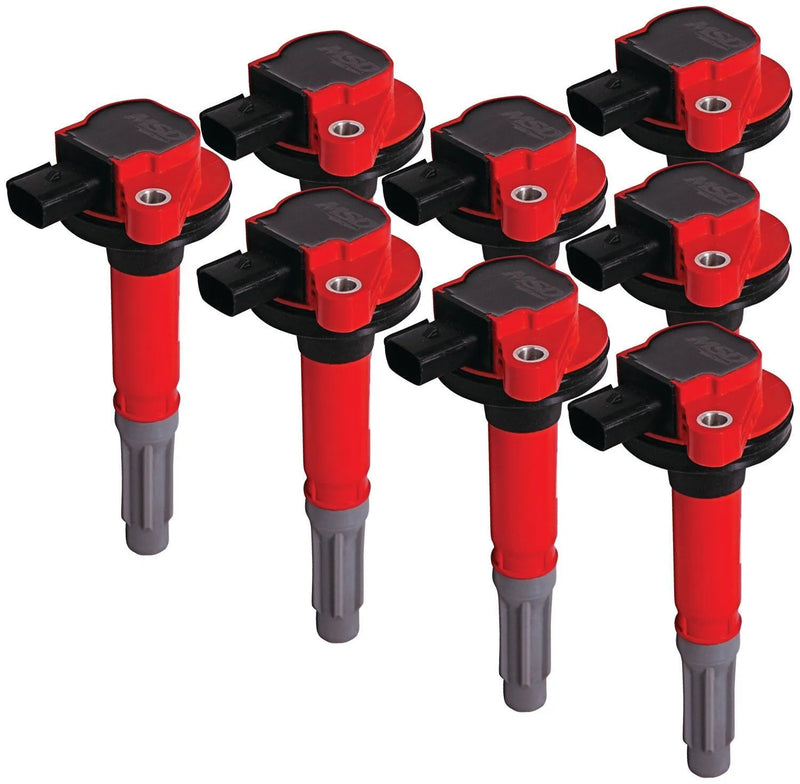 MSD Ignition Coil - Blaster - Ford 5.0L Coyote - Red - 8-Pack 2011-2016 Ford 5.0L Coyote V8 — fits Ford F-150 Gen 8