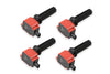 MSD Ignition Coil - Ford EcoBoost - 2.0L/2.3L L4 - Red - 4-Pack 2012-2019 Ford EcoBoost - 2.0L/2.3L — fits Ford Mus...
