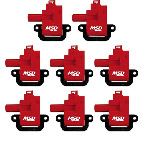 MSD Ignition Coil - GM LS Blaster Series - LS1/LS6 Engines - Red - 8-Pack 1997-2006 GM LS1/LS6 Engines - 12556450/1...