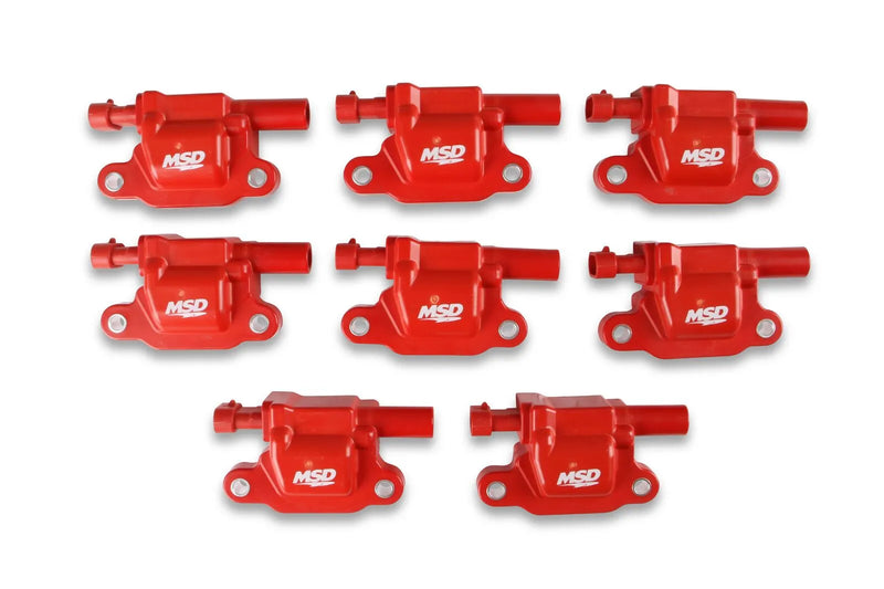 MSD Ignition Coil - Blaster Series - LS2/LS3/LS4/LS7/LS9 Engines - Red - 8-Pack 2005-2013 GM LS Engines - 12570616/...