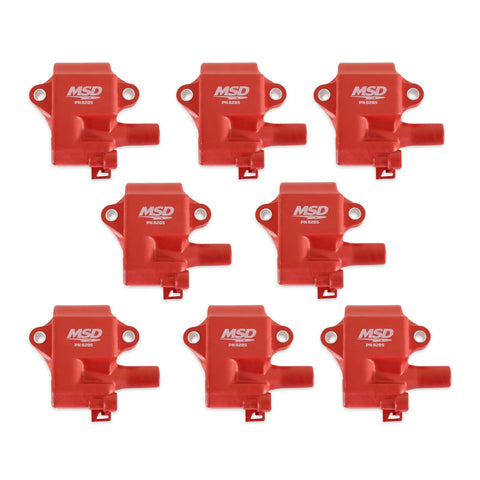 MSD Ignition Coil - Pro Power Series - GM LS1/LS6 Engines - Red - 8-Pack — fits Chevrolet Camaro Gen 4
