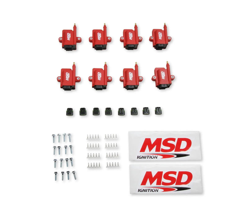 MSD Ignition Coil - Smart - 8-Pack - Red Universal - Use with Holley or EFI Systems