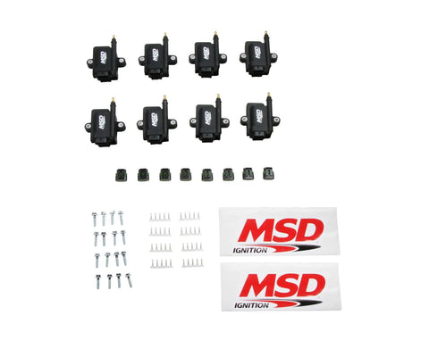 MSD Ignition Coil - Smart - 8-Pack - Black Universal - Use with Holley or EFI Systems