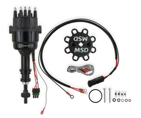 MSD Ready-to-Run Black Marine Distributor Ford 351C-460, Steel Gear
