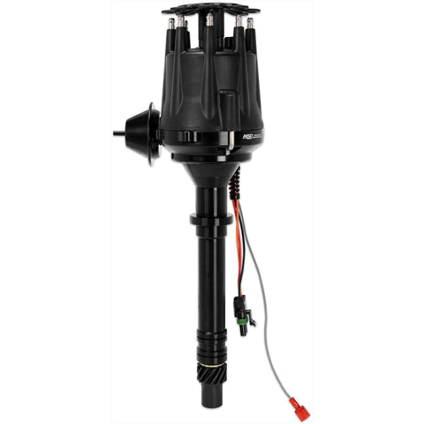 MSD Black Chevy V8 w/Internal Module Distributor Black Ready-to-run distributors include a built-in ignition module...