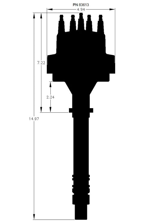 MSD Black Chevy V8 Pro-Billet Distributor with Vacuum Advance — fits Chevrolet Suburban 1500 (image 2)