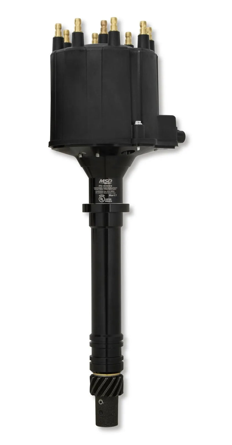 MSD GM Late Model HEI V8 Ext Coil Distributor- Black Drop-in replacement distributor- Black for Late Model GM HEI d...