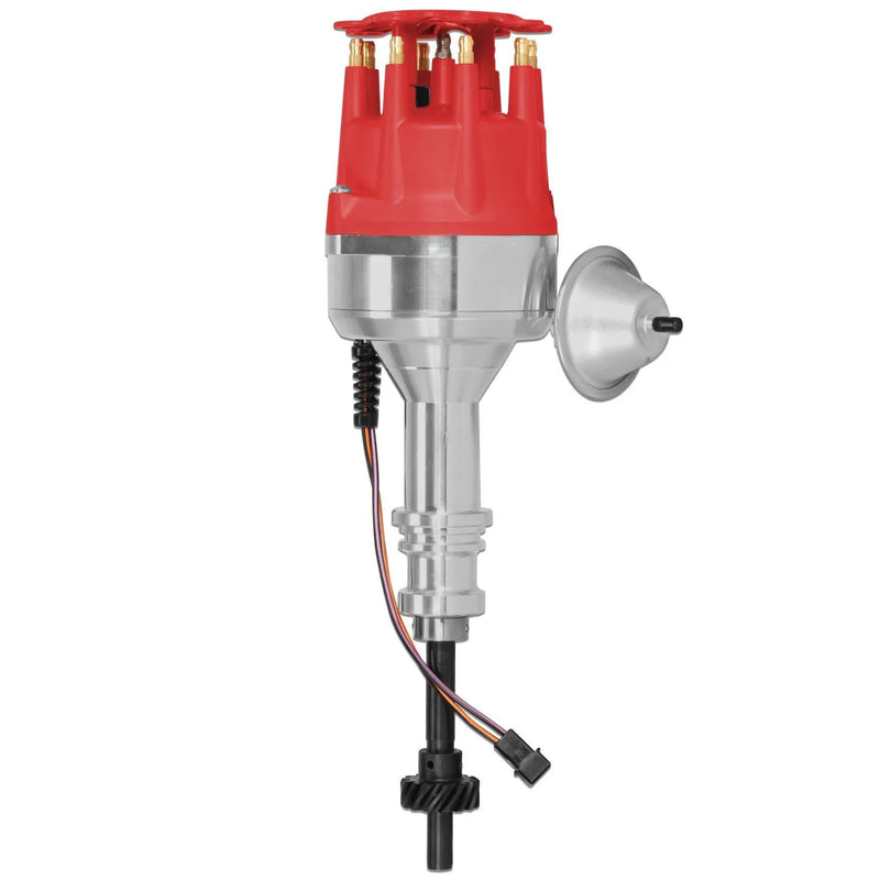 MSD Ford Y-Block Pro-Billet Distributor Must be used with an 6, 7 or 8-series ignition. May hit firewall seam on 57...