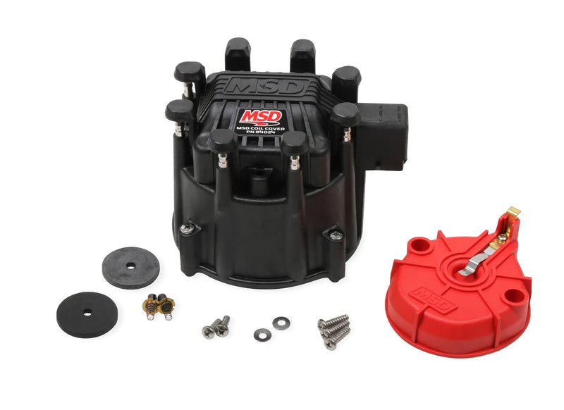 MSD Black Extreme Output HEI Cap/Rotor Kit Black Distributor Cap / Cap and Rotor Kit.