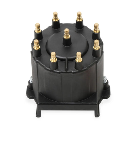 MSD Black Distributor Cap, GM HEI, Late Model, Ext Coil Black Distributor Cap / Cap and Rotor Kit.