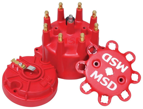 MSD Red Cap/Rotor Kit Kit contains Small Diameter Cap, PN 8431 and Race Rotor, PN 8467.