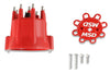 MSD Distributor Cap - V8 - HEI Terminals - Red - Spark Plug Wire Retainer Chevy - Ford - Chrysler Distributors and Original GM Points Distributors