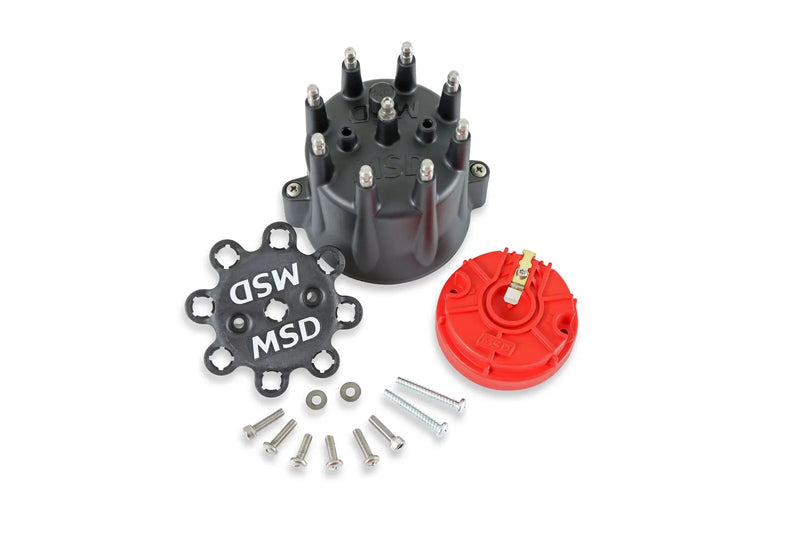 MSD 84336 Black Chevy V8 HEI Distributor Cap and Rotor