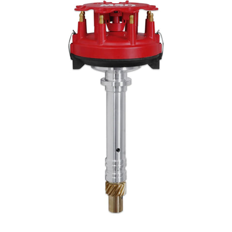 MSD Chevy V8 Crank Trigger Distributor Low-profile racing distributor, must be used with an 6, 7 or 8-series igniti...