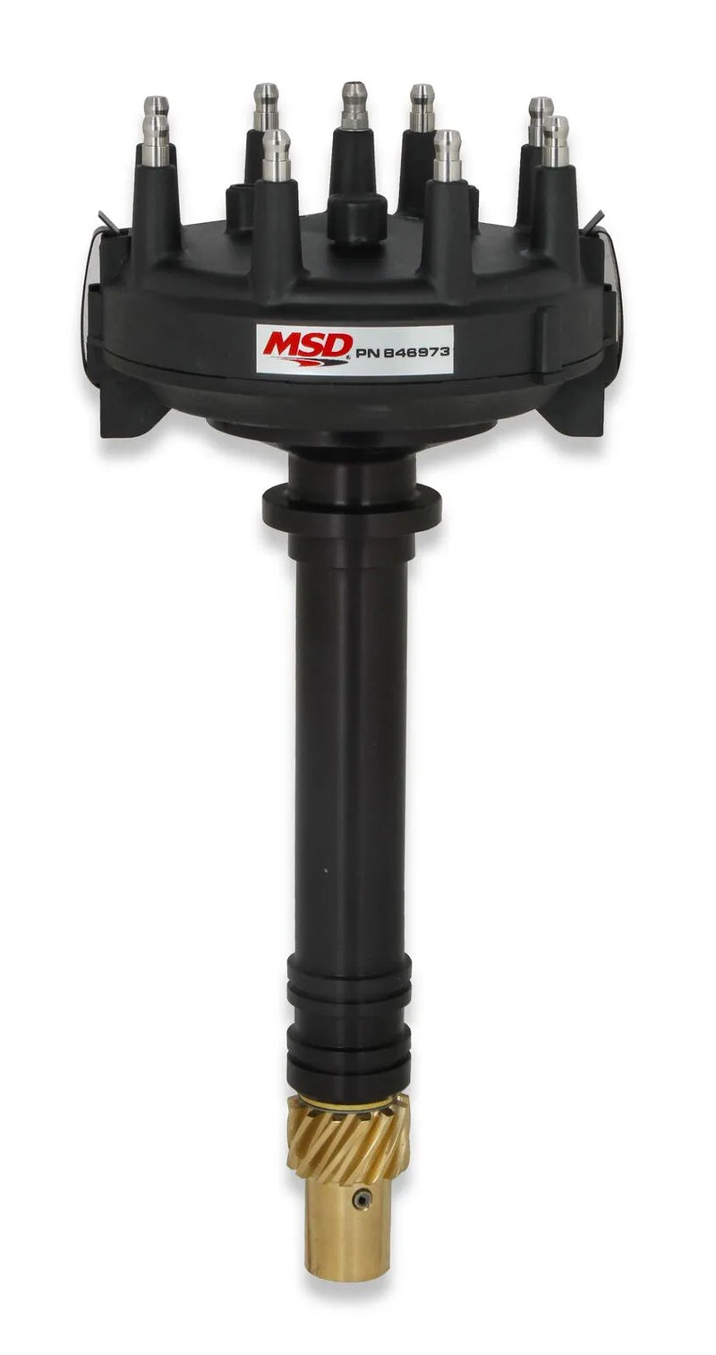 MSD Black Chevy Low-Profile Crank Trigger Distributor BLACK low-profile Chevy racing distributor. — fits Chevrolet...