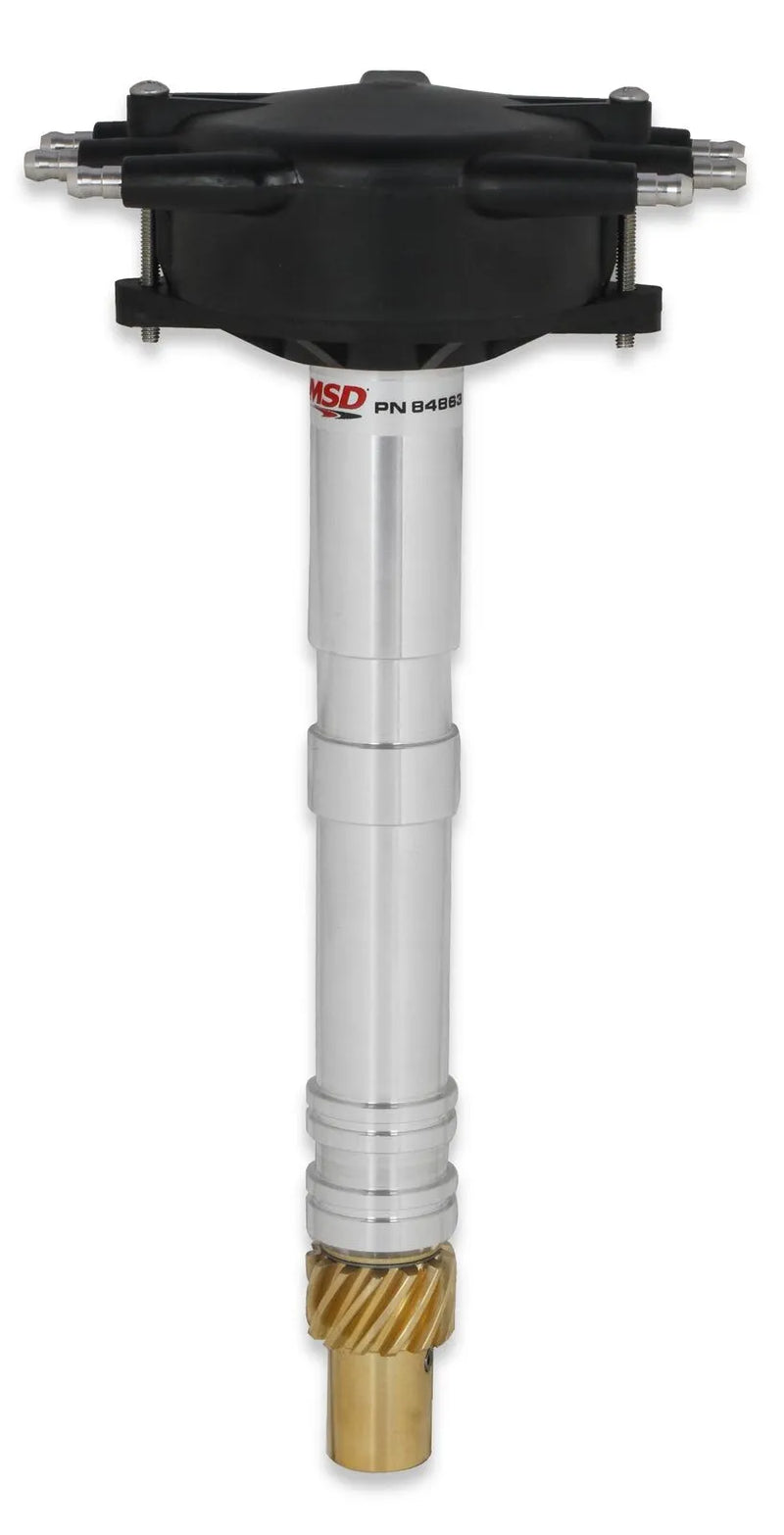 MSD Chevy Super Tall Block Black Crab Cap Distributor Low-profile, tall block racing distributor