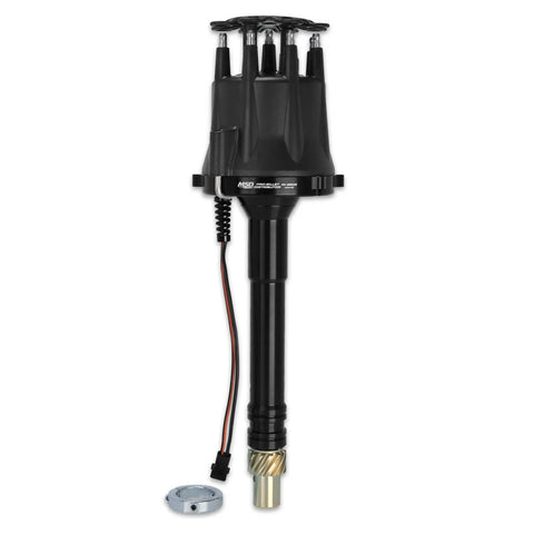 MSD Black Chevy V8 Pro-Billet Distributor w/ locked-out timing & bronze gear — fits Chevrolet Suburban 1500