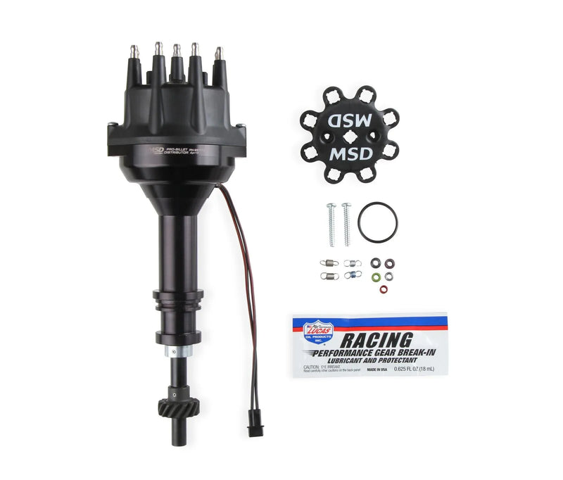 MSD Black Distributor Ford 351C-460, Pro Billet, Small Cap, Steel Gear — fits Ford Granada Germany