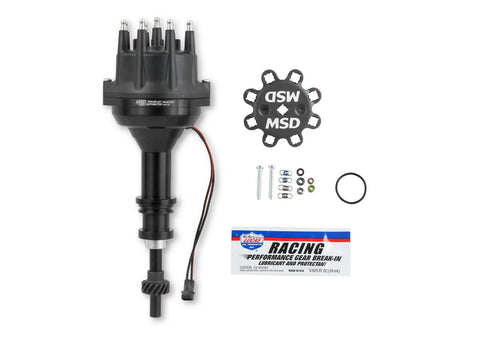 MSD Black Distributor, Ford 351W, Pro-Billet w/Steel Gear — fits Ford Granada Germany
