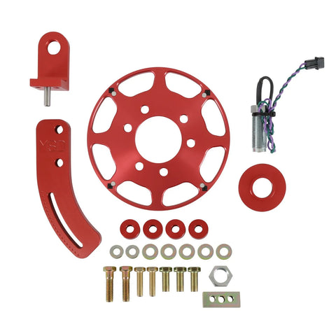 MSD Crank Trigger Wheel Kit - Flying Magnet - SBC - 7 in. Small Block Chevy - Use with 6/7/8 Series Ignition - Red...