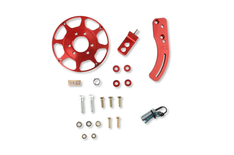 MSD Crank Trigger Wheel Kit - Flying Magnet - BBC - 8 in. Big Block Chevy - Use with 6/7/8 Series Ignition - Red