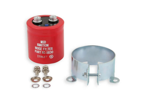 MSD Noise Capacitor, 26 Kufd Filters away EMI that is caused by power cables and prevents damage from voltage and current surges.