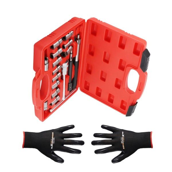 17PCS Diesel Injector Seat Cutter Set for Mercedes Benz BMW Ford Peugeot tool