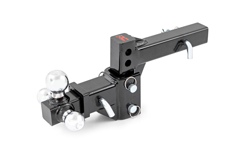 Adjustable Trailer Hitch 6 Inch Drop Multi-Ball Mount Fits 2 Inch Receiver