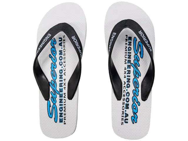 Superior Engineering Superior Mens Double Plugger Thongs - White (Pair)