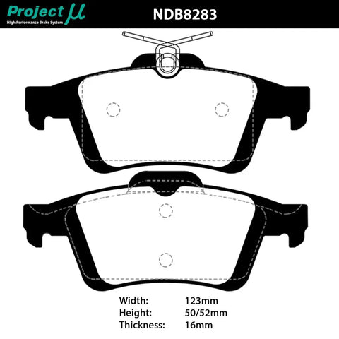 Project Mu NS-EP Brake Pad Set - Rear (Focus 16+)