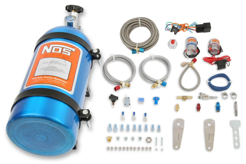 NOS Single Fogger Wet Nitrous System - Multi-Fit For 8 Cylinder Multi-Point EFI Engines, includes 10 lb Blue Bottle...