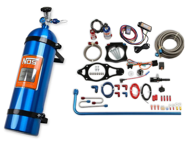 NOS Plate Wet Nitrous System - GM 2014-2019 C7 Corvette Nitrous System - Blue/Red Components w/ 15 lb Blue Bottle