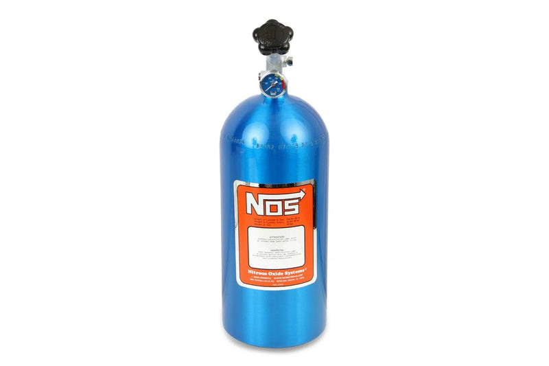 NOS Nitrous Bottle 10 lb Nitrous Bottle w/ Blue Finish & Super Hi Flo Valve