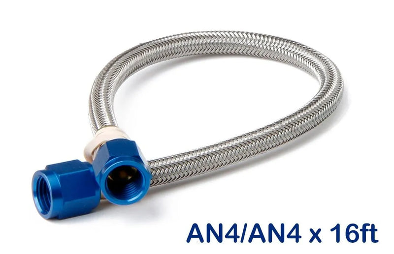 NOS Stainless Steel Braided Hose -4AN 16-foot Blue Stainless Steel Braided Hoses