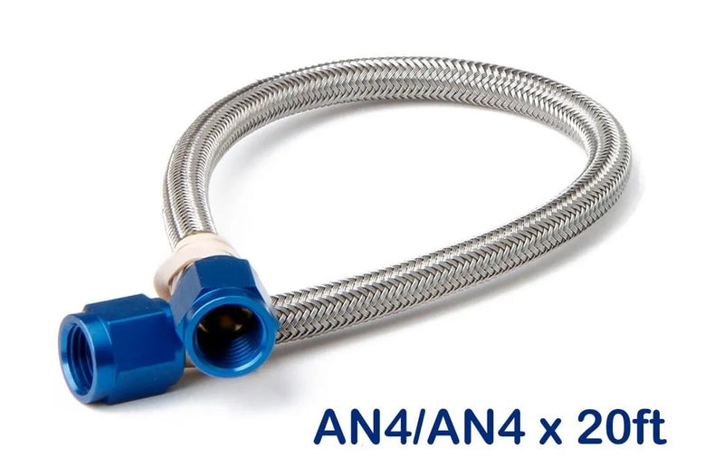 NOS Stainless Steel Braided Hose -4AN 20-foot Blue Stainless Steel Braided Hoses