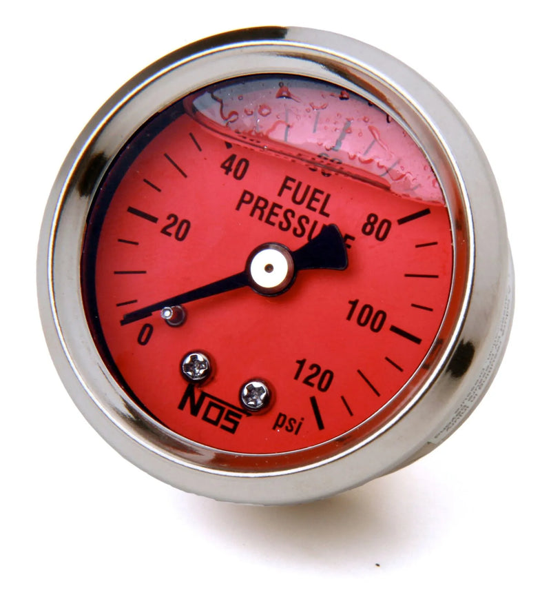 NOS Fuel Pressure Gauge Glycerin-Filled - 1-1/2" - 0-120 PSI