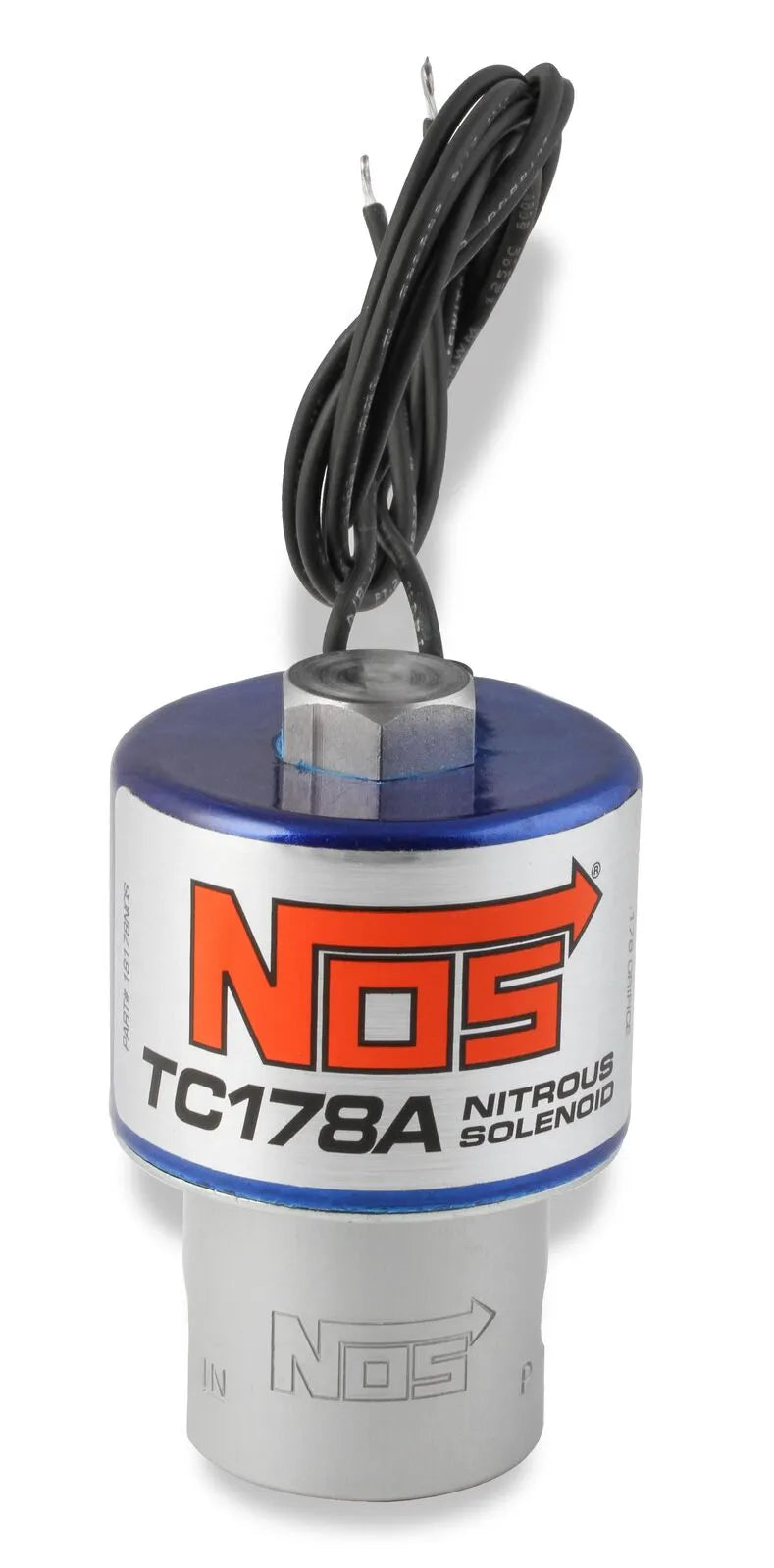 NOS Nitrous Solenoid - Blue TC178 High flow nitrous solenoid with a 0.178" outlet orifice and aluminum base.