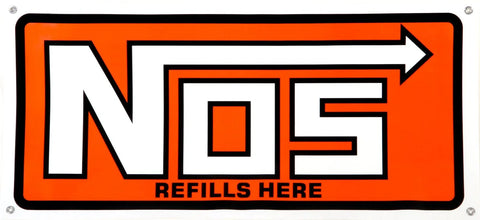NOS Banner "Refills Here" Banner, 18" x 38"