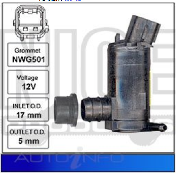 Holden Commodore 5mm Windscreen Washer Pump (2006-2015)