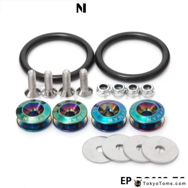 Bumper Trun Neo Chrome JDM Aluminum Quick Release Fasteners Kit Fit