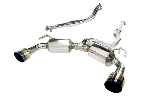 Invidia Dual N1 O2 Back Exhaust w/Ti Straight Cut Tips (Evo X CZ4A) — fits Mitsubishi Evo