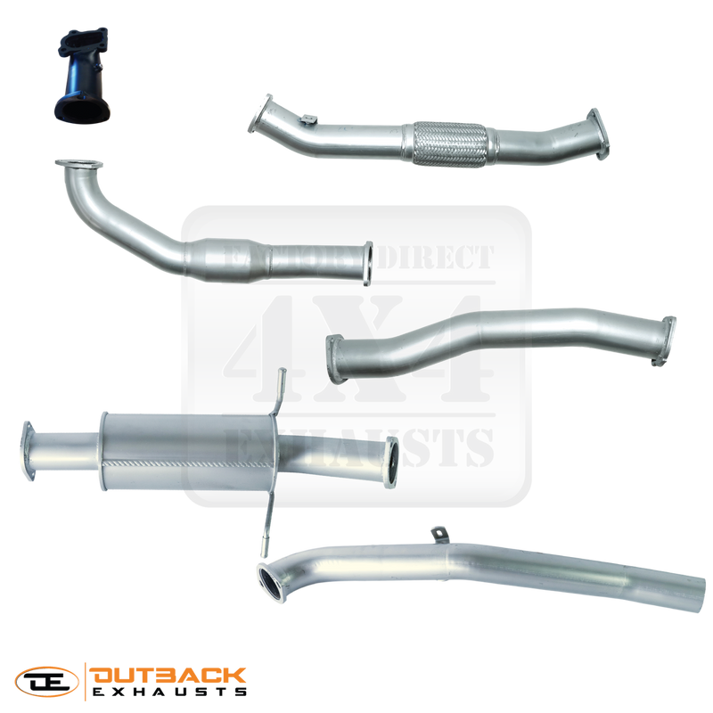 Outback Exhausts 3" 409 Stainless Steel Exhaust System (Navara D22 97-05) — fits Nissan Navara